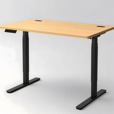 Stalowe stelaże do biurek do coworkingu: profile nóg 60×30–70×30 mm, belki min. 40×20 mm, ścianka 1,5–2,0 mm; regulacja 650–1250 mm, powłoka proszkowa.